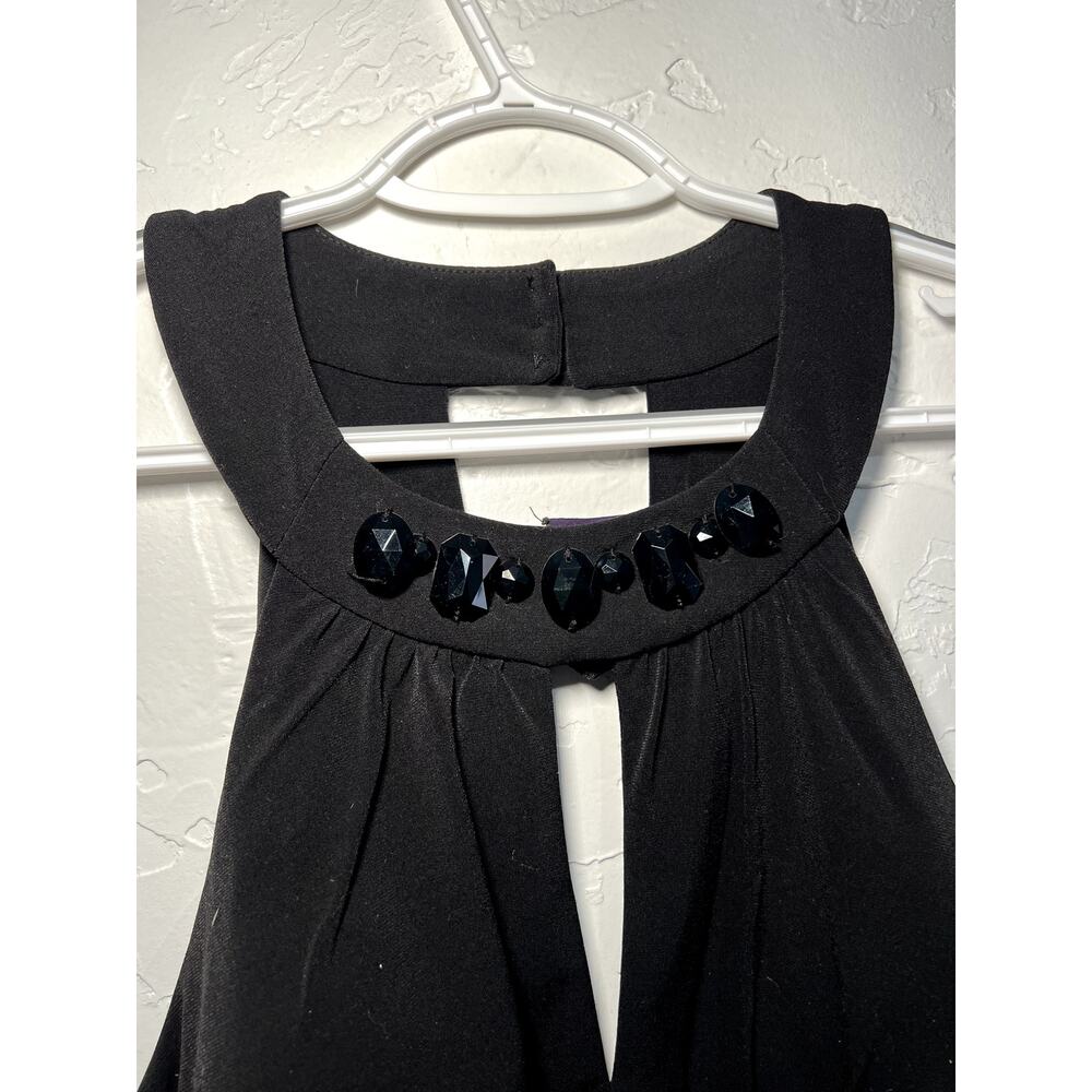 Metaphor black beaded‎ empire waist babydoll halter dress womens 8 y2k hoco prom - Picture 3 of 8
